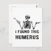 Ich fand diese Humerus Halloween Skelettkarte Postkarte (Vorne/Hinten)