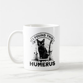 Ich fand diese Humerusschwarze Katze mit menschlic Kaffeetasse