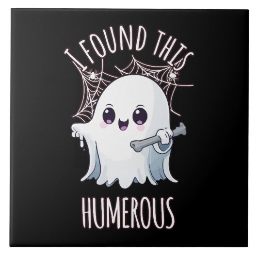 Ich fand diesen Humerus Funny Halloween Geist Fliese (Vorderseite)