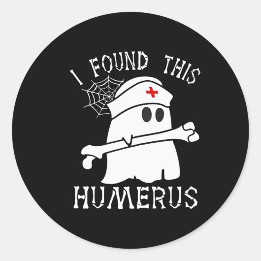 Ich fand dieses humerus Fun Ghost Nurse Halloween Runder Aufkleber (Vorderseite)