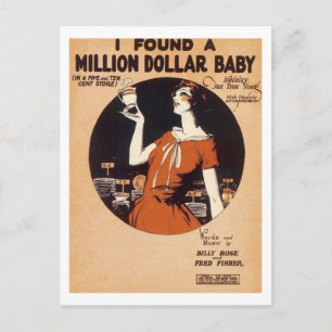 Ich fand eine Million Dollar Baby Vintag Songbook  Postkarte