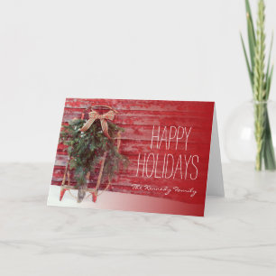 Ich fand einen alten Schlitten in der Scheune und Feiertagskarte