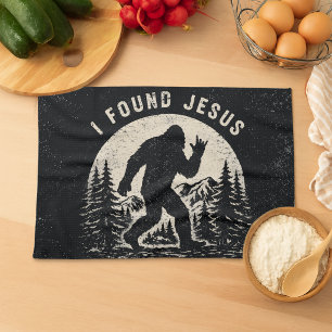 Ich fand Jesus und suche immer noch Bigfoot Sasqua Geschirrtuch