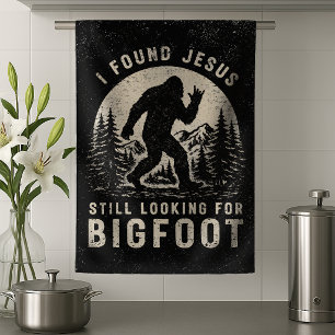 Ich fand Jesus und suche immer noch Bigfoot Sasqua Geschirrtuch