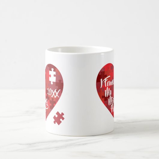 Ich fand mein vermisstes Stück - Puzzlespiel-Herz Kaffeetasse (Mittel)