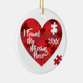 Ich fand mein vermisstes Stück - Puzzlespiel-Herz Keramikornament (Rechts)