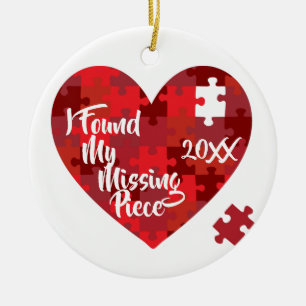 Ich fand mein vermisstes Stück - Puzzlespiel-Herz Keramikornament
