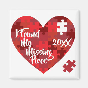 Ich fand mein vermisstes Stück - Puzzlespiel-Herz Magnet