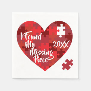 Ich fand mein vermisstes Stück - Puzzlespiel-Herz Serviette