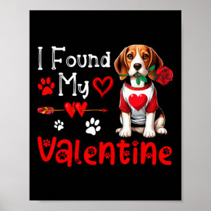 Ich fand meinen Valentinstag-Beagle mit Blumen süß Poster