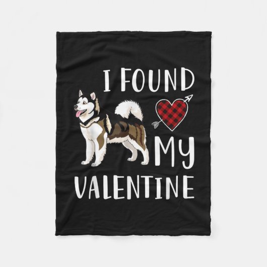 Ich fand meinen Valentinstag | Husky Lover Geschen Fleecedecke (Vorderseite)