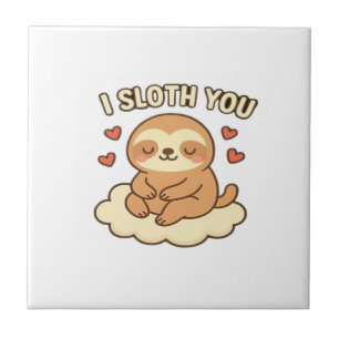 Ich Faul Dich - Süßes Kawaii Faultier Liebeswortwi Fliese