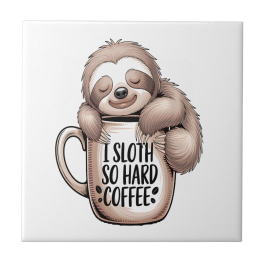 Ich Faulpelz ohne Kaffee Fliese (Vorderseite)