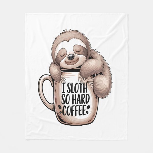 Ich Faultier ohne Kaffee Fleecedecke (Vorderseite)