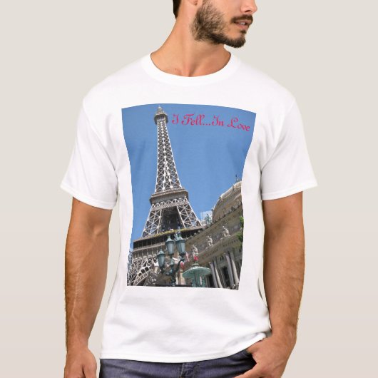 "Ich fiel in Liebe" Eiffel-Turm, Las Vegas T-Shirt (Vorderseite)