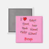 "Ich finde Boys" Magnet (Vorderseite/Rückseite)
