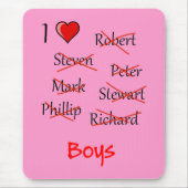 "Ich finde Boys" Mousepad (Vorne)