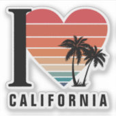 Ich finde California Retro Aufkleber (Vorderseite)