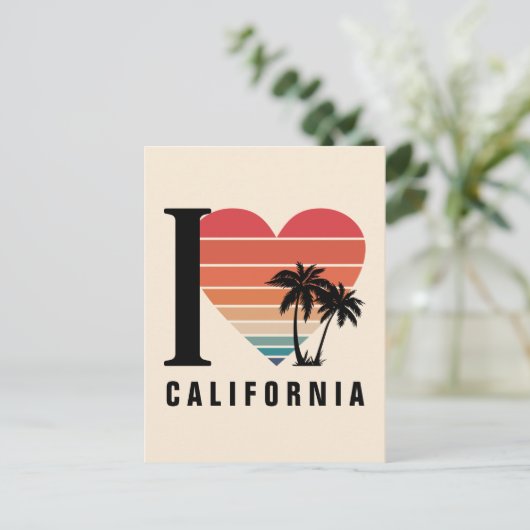 Ich finde California Retro Postkarte (Stehend Vorderseite)