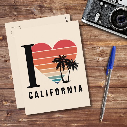 Ich finde California Retro Postkarte