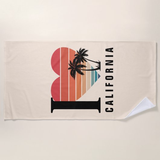 Ich finde California Retro Strandtuch (Vorderseite)