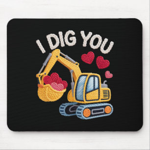 Ich finde dich süß Bagger Valentinstag Design für Mousepad