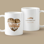 Ich finde dich trendy Beige Herz Funny Valentine's Kaffeetasse