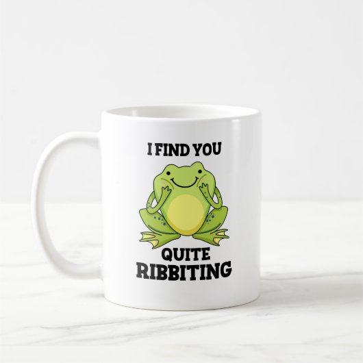 Ich finde dich ziemlich verblüffend Funny Frog Puf Kaffeetasse (Links)