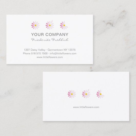 Ich finde die Blume von Ichon. Moderne Blumen Visitenkarte (Vorne/Hinten)