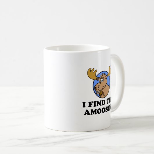 Ich finde diese Amoosing lustige Elch-Tasse Kaffeetasse (VorderseiteRechts)