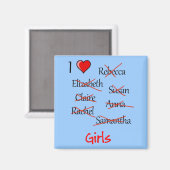 "Ich finde Girls" Magnet (Vorderseite/Rückseite)