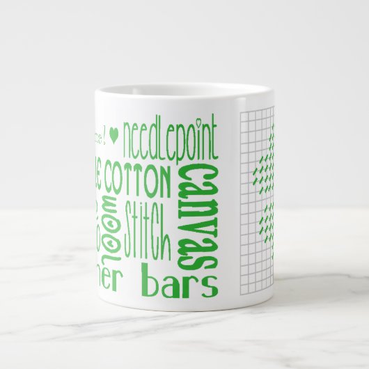 Ich finde Needlepoint Jumbo Tasse (Vorderseite)