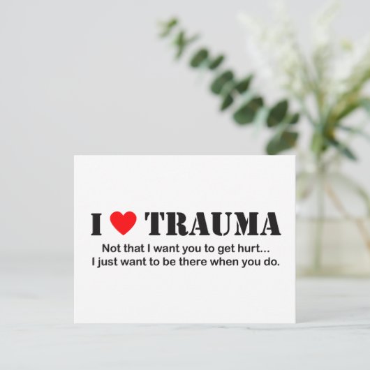 Ich finde Trauma Postkarte (Stehend Vorderseite)