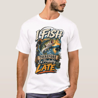 Ich fische, also bin ich wahrscheinlich spät T-Shirt