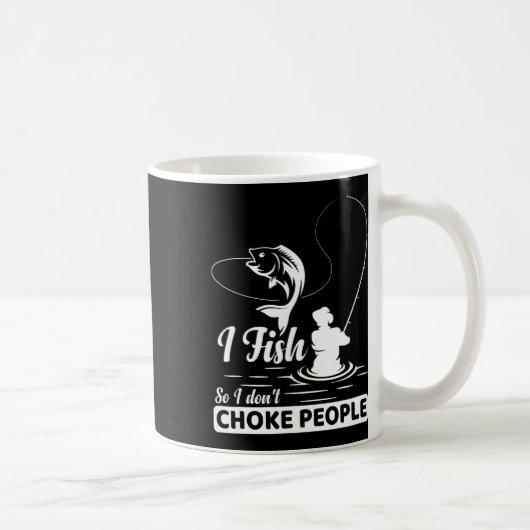 Ich fische - also nicht - Choke People Lustigen Sp Kaffeetasse (Rechts)