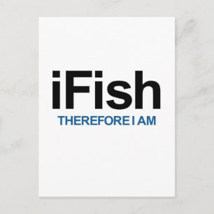 Ich fische also postkarte