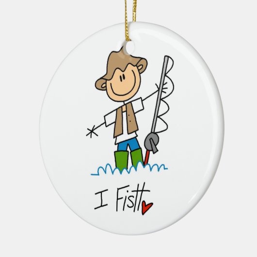 Ich fische keramik ornament (Links)