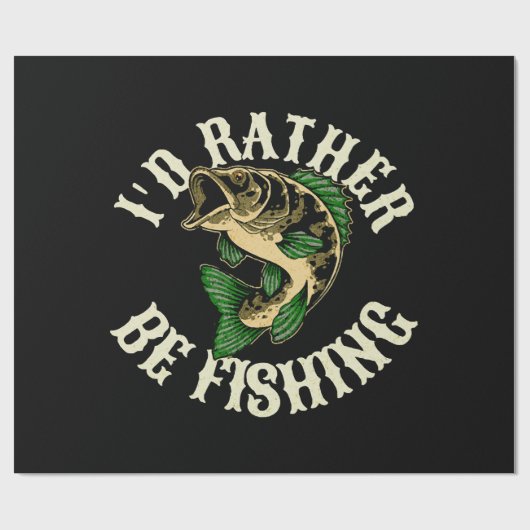 Ich fische lieber Fisch Geschenkpapier (Flach)
