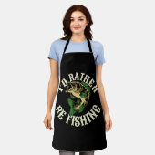 Ich fische lieber Fisch Schürze (Getragen)