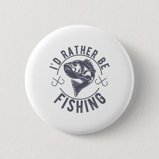 Ich fische lieber Fischiger Angler Lustiger Fischf Button (Vorderseite)