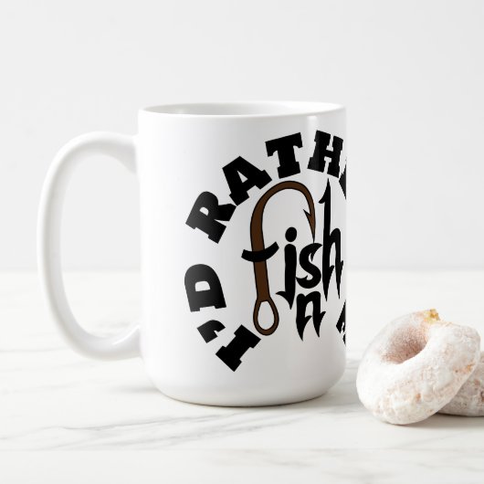 Ich fische lieber peralisierten Namen, FARBE Kaffeetasse (Mit Donut)