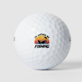 Ich fische lieber Retro-Sonnenuntergang Golfball (Vorderseite)