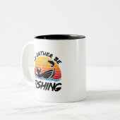 Ich fische lieber Retro-Sonnenuntergang Zweifarbige Tasse (Vorderseite Links)