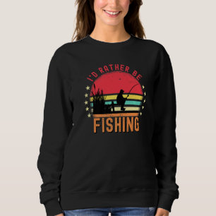 Ich fische lieber Vintage Retro-Fischer Fly F Sweatshirt