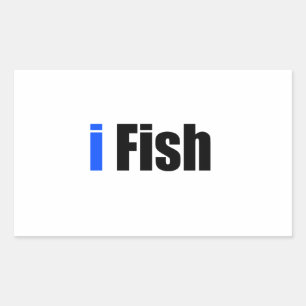 ich fische rechteckiger aufkleber