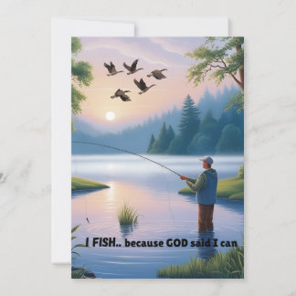 Ich fische, weil Gott gesagt hat, ich kann - Männe Feiertagskarte