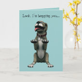 Ich flehe dich an!-Entschuldigung/Niedlicher Hund Karte (Gelbe Blume)