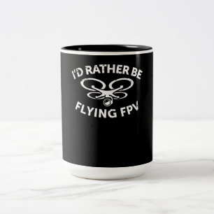 Ich fliege eher Vintage Geschenke für FPV Drone Pi Zweifarbige Tasse