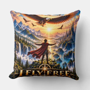 Ich fliege frei Epische Fantasy Adler Wurfkissen Kissen