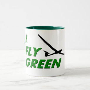Ich fliege GRÜN Zweifarbige Tasse